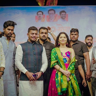 The festive spirit of Dahi Handi 2024 was elevated by the graceful presence of Sonalee Kulkarni